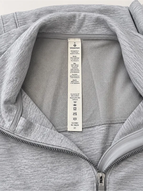 Lululemon Gather Up Jacket Heathered Power Grey Sea Salt Full Zip Athletic Yoga - Image 7