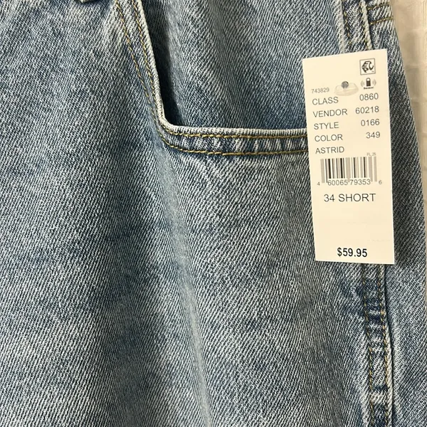 PacSun Casey Low Rise Baggy Wide Leg Jeans Women's 34 SHORT Blue Denim NWT - Image 4