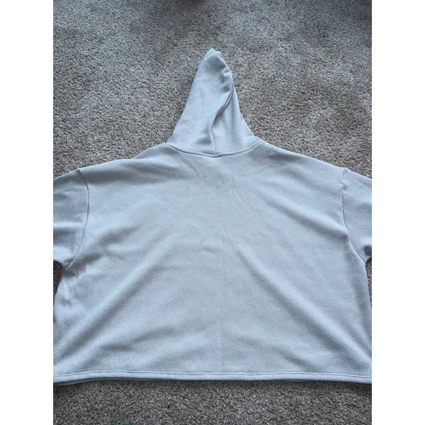 Hollister - Gilly Hicks Cozy Waffle Hoodie - Light Heather Gray, Large - Image 5