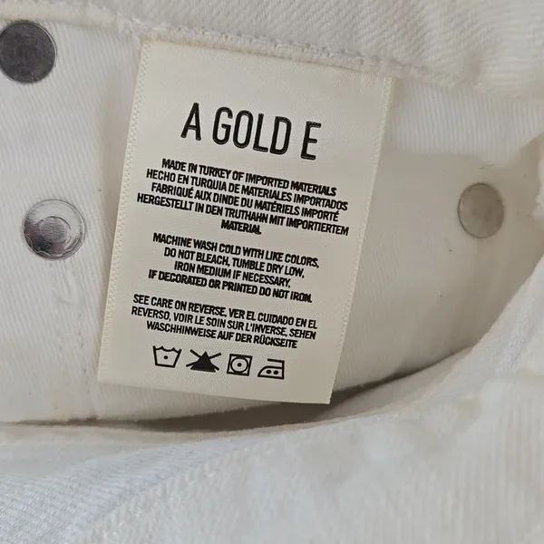 Agolde White Frayed Jean Shorts Size 25 - Image 6