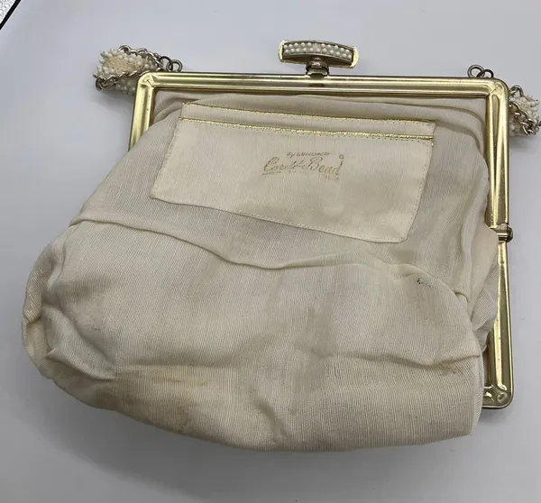 VINTAGE CORDÉ BEADS HANDBAG White - Image 7