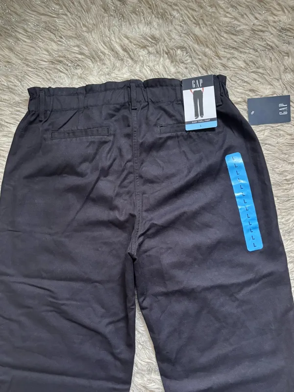 GAP Black Women’s Straight-Leg Twill Elasticized Pant Size L - Image 16