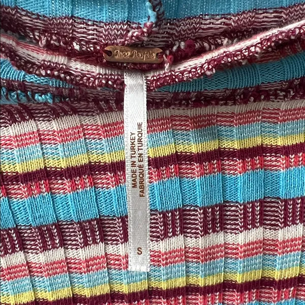 Free People Striped Ribbed Long Sleeve Top Multicolor – NWOT – Size S - Image 3
