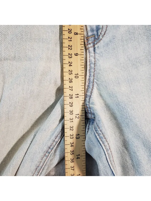 American Eagle Highest Rise Baggy Straight Light Wash Blue Denim Jeans 2 - Image 7