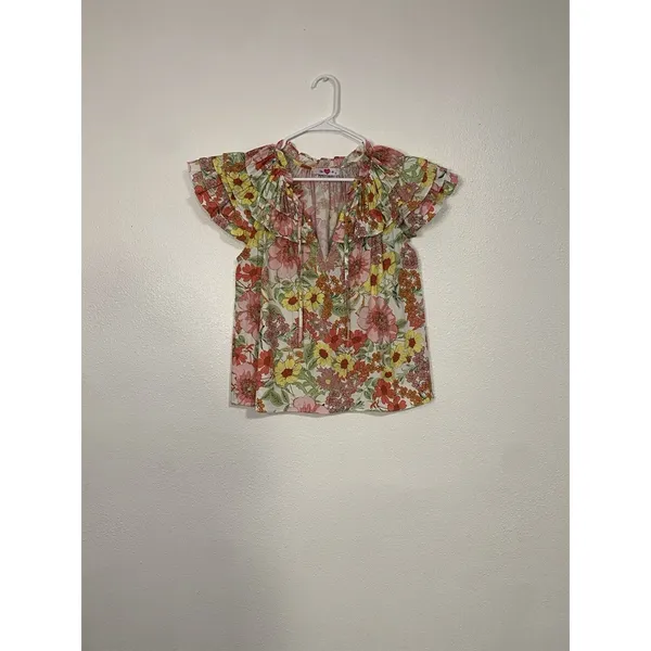 Camisa Con Estampados De Flores Para Mujer Talla Xs Marca Buddy Y Love Algodón - Image 3