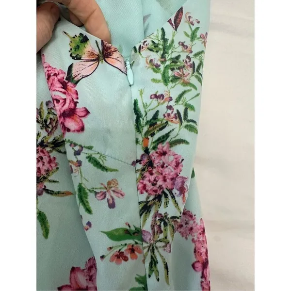 NWT Adelyn Rae Lydia Woven Printed Slip Dress Large Light Blue Size L - Image 5