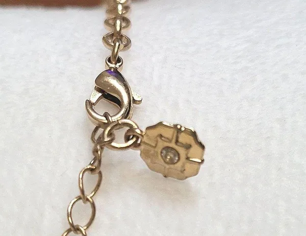 Vintage Monet Jewelry Choker Signed M Gold Tone White Gold Cabochon - Image 3