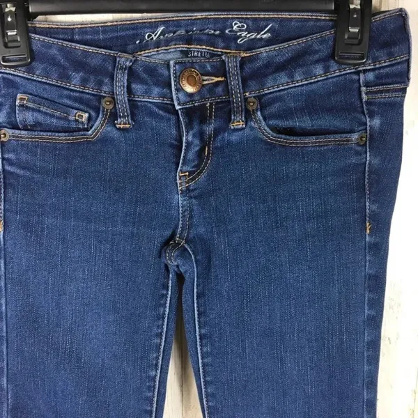 American Eagle AE Skinny Blue Jeans Dark Wash 0 v6x - Image 2