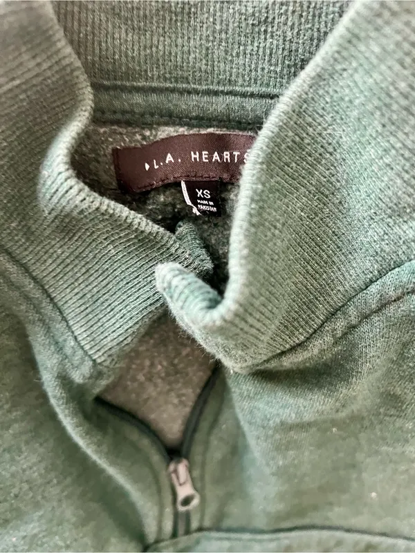 La Hearts Forest Green Half-Zip women’s sweatshirt - Image 2