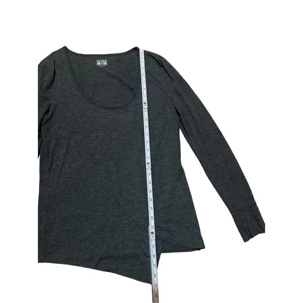 Converse Long Sleeve Faux Wrap Style Top sz L gray‎ - Image 4
