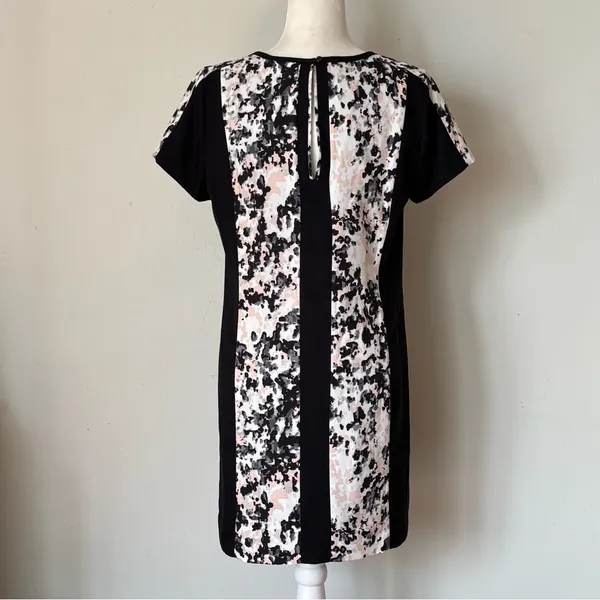 Y2K Banana Republic Abstract Black White Mini Dress Size 8 - Image 3