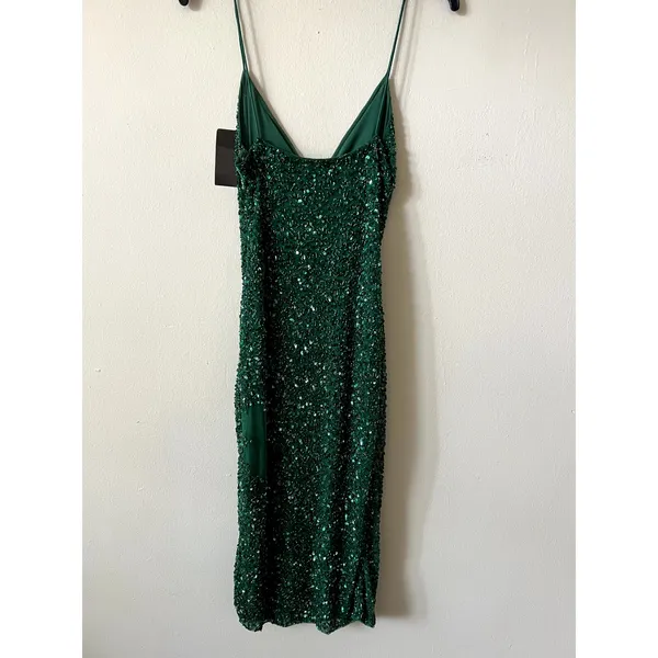 Retrofête Billie sequin-embellished midi dress Emerald Green Size S New - Image 5