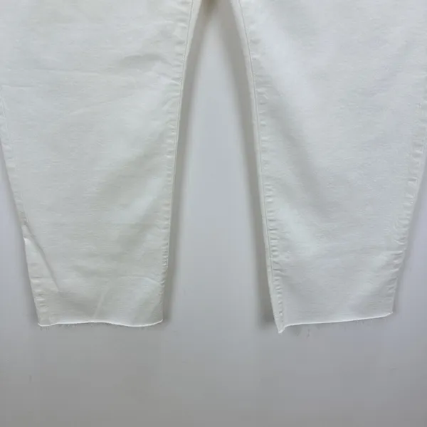 Madewell 90s Straight Crop Jean Tile White High Rise Raw Hem Women US 32 NWT - Image 11