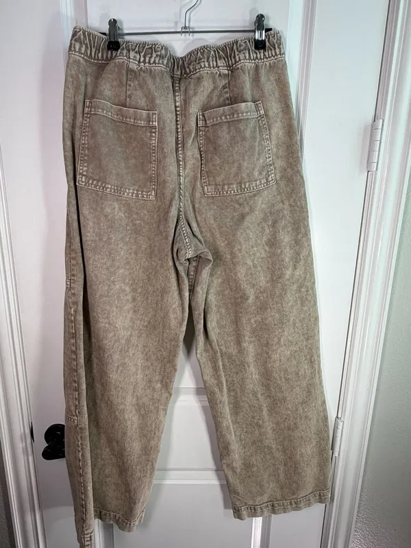 Gap High Rise Pull-On Wide-Leg Utility Jeans M - Image 4
