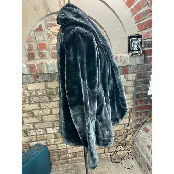 Faux fur coat black Size XL - Image 7