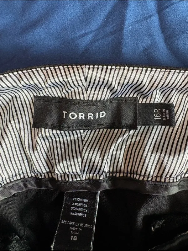 Torrid Womens 16R Black Dress Pants Career Stretch Wide Leg Trouser Plus - Image 2