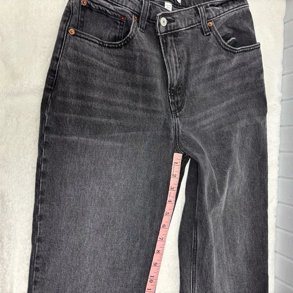Abercrombie & Fitch Gray-Black Straight Leg Relax Fit High Rise Jeans‎ Size 28/6 - Image 8