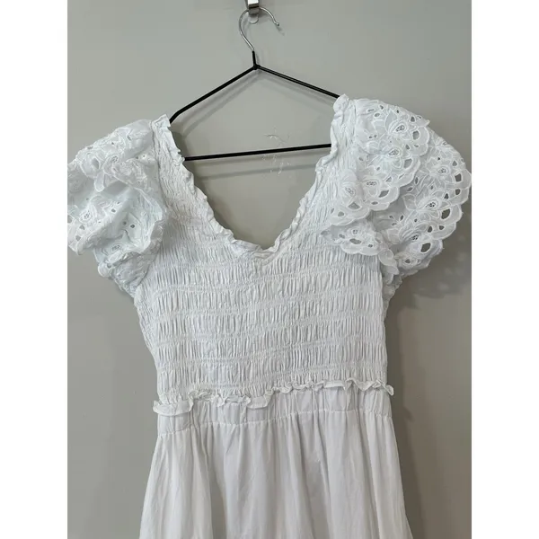 En Saison Women's Amaya Cotton Flutter-Sleeve Midi Dress Size Medium 2616 - Image 5