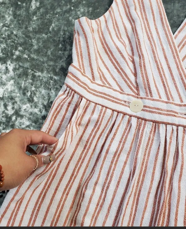 Striped Wrap Dress TRF Collection - Image 3