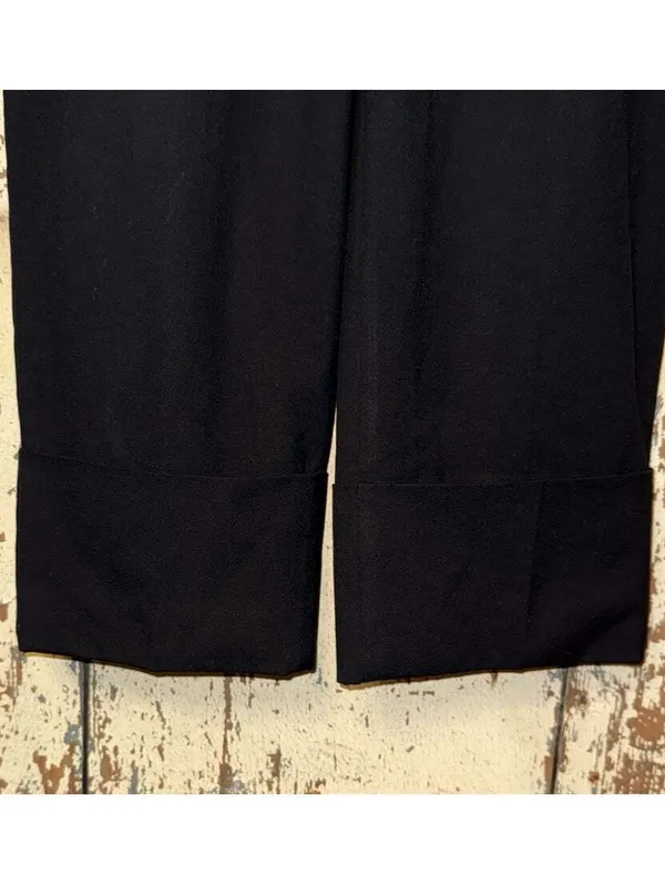 ZARA black elastic waist cuffed trousers, wide leg pants, size XS - Image 3