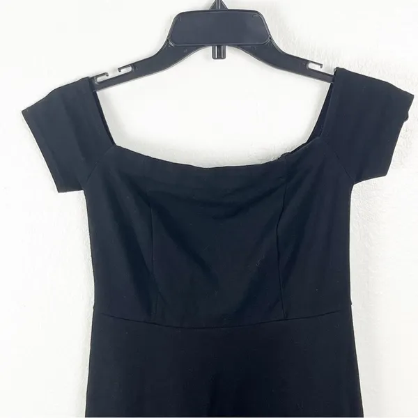 FREE PEOPLE Mambo Off Shoulders Side Pockets Little Black Dress Size XS Boho - Image 2