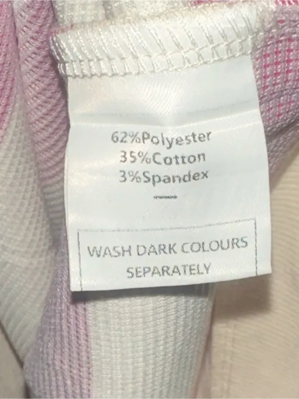 Lg Dark Pink and White Striped Thermal Shirt - Image 4
