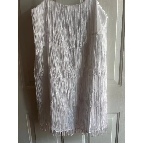 New Women’s A New Day Fringes Lined Dress Stretchy White size Small - Image 2