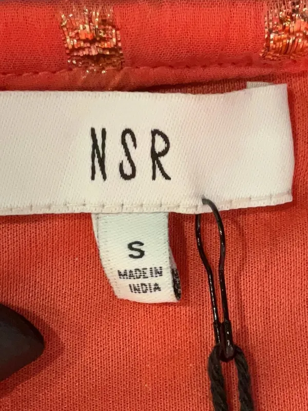 NSR Coral Maxi Dress with Metallic Dot Accents - Image 4