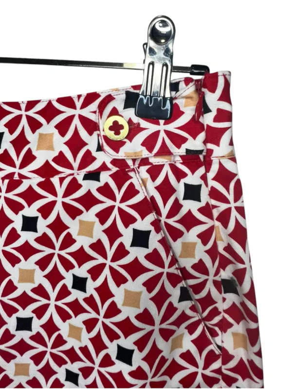 EP Pro Red And White Geometric Print Stretchy Athletic Golf Skort - Image 4