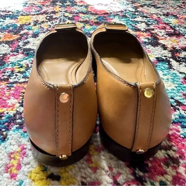 Tory Burch Priscilla Leather Flat Vicuña Womens 7 Tan - Image 3