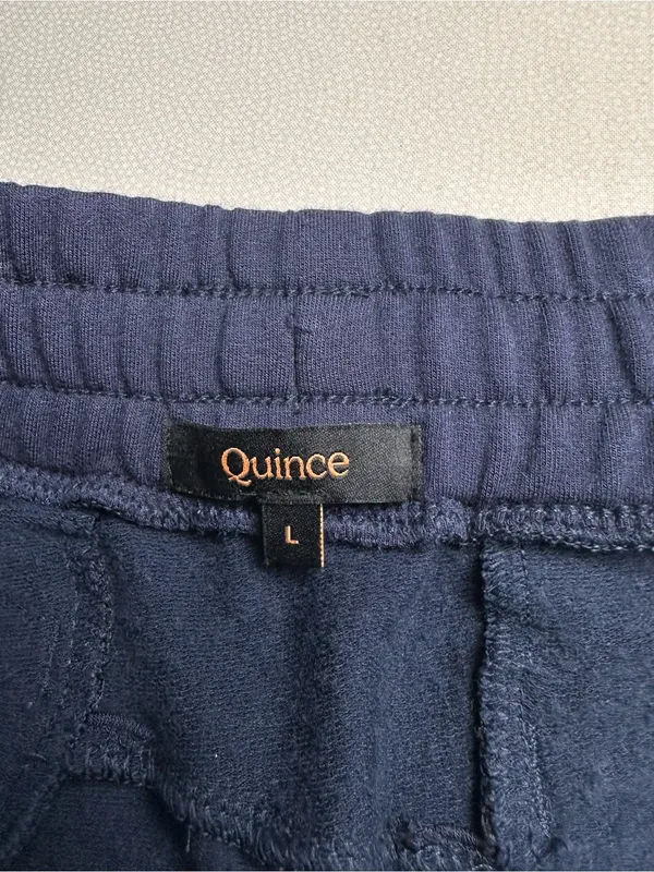 Quince Supersoft Fleece Sweatpants Navy Size L Tencel Modal Jogger Lounge - Image 5