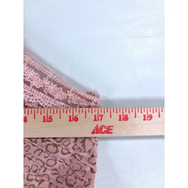 POL Pink Leopard Lace Trim Peplum Camisole Top Women's Size Medium - Image 5