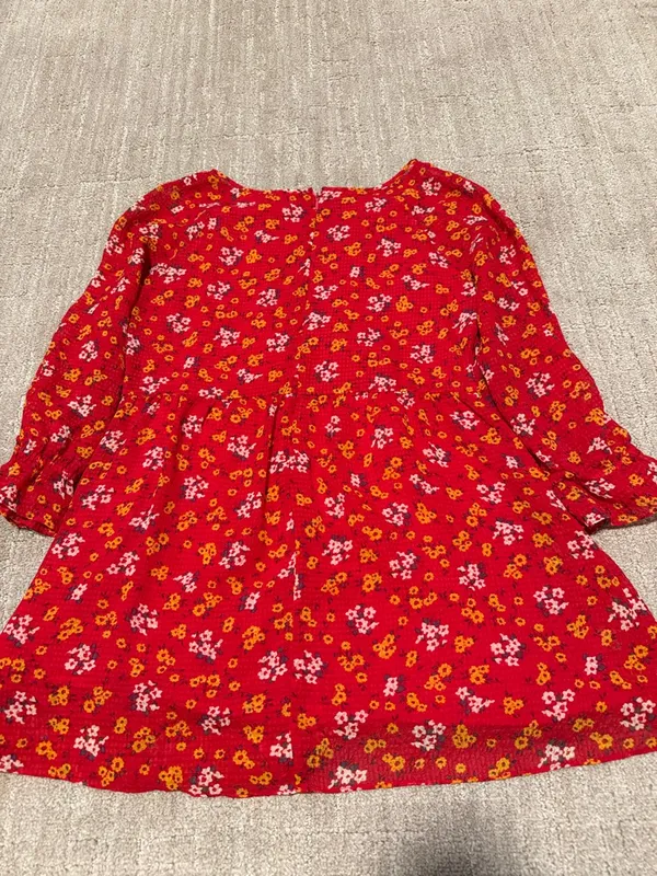 Free People Red flower Dress sz 6 - Image 5