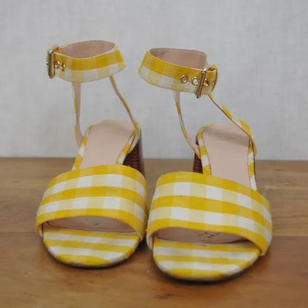 J Crew Strappy Stipe Sandal Style Heels Size 9.5 - Image 7