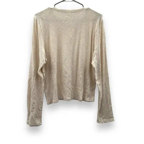 Aerie Cream Long Sleeve Ribbed Knit Crewneck Pullover Top Sz‎ XXL NEW - Image 4
