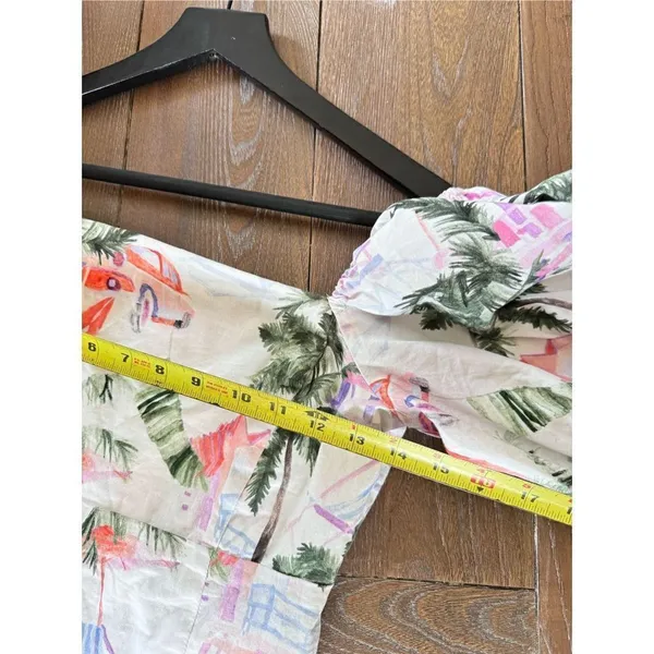 The Shore Brand Santa Clara Puffed‎ Sleeve Tropical Mini Dress Size Small - Image 8