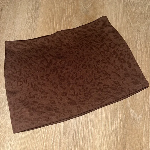 Brown Leopard Print MicroMini Skirt Size XS - Image 2