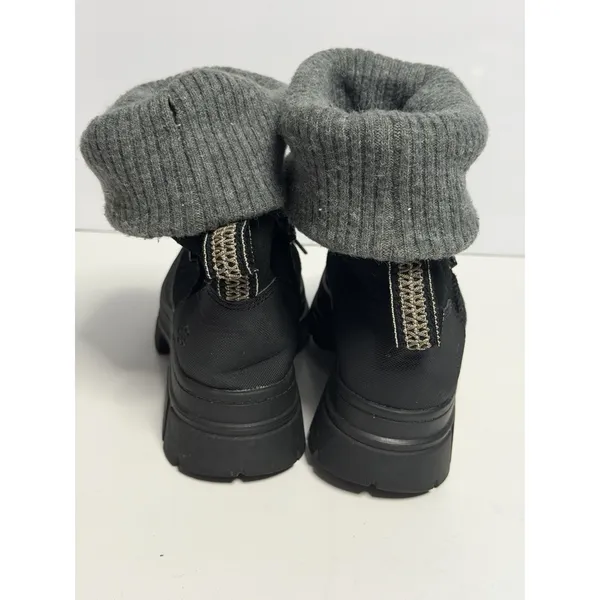 Ugg Black Ashton Hiker Lace Up Waterproof Suede Knit Boots Women Size Us 9 - Image 4