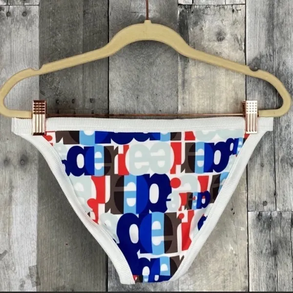 ✨ Aerie Pop Longline Red White & Blue Logo Bikini Bottom✨ - Image 3