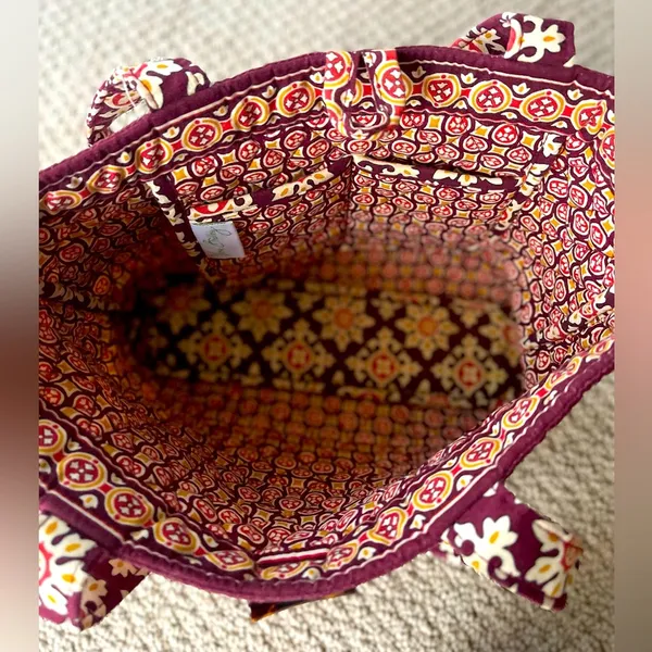 Vera Bradley Retired Medallion Burgundy Scroll Purse - Image 5