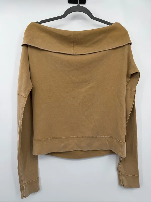 Free People Not The Same Tee Iced Coffee Off Shoulder Top Medium - Image 4