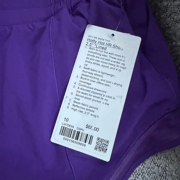 NWT LULULEMON - Hotty Hot HR Lined Short 2.5" - $68 - Size 10 - Image 2