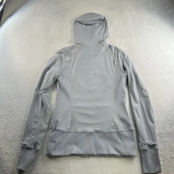 Lululemon Sz 10 In Flux Jacket Dance Studio Reversible Hooded Silver Fox Stretch - Image 15