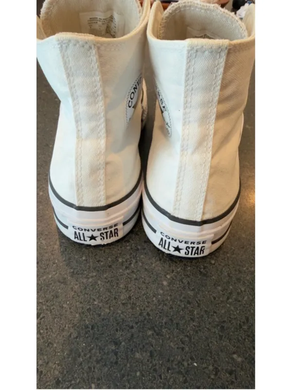 CONVERSE Chuck Taylor Lift Platform Sneakers Womens 8 White High Top - Image 7