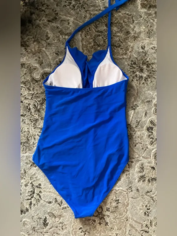 Flattering Royal Blue Ruffle One - Image 2