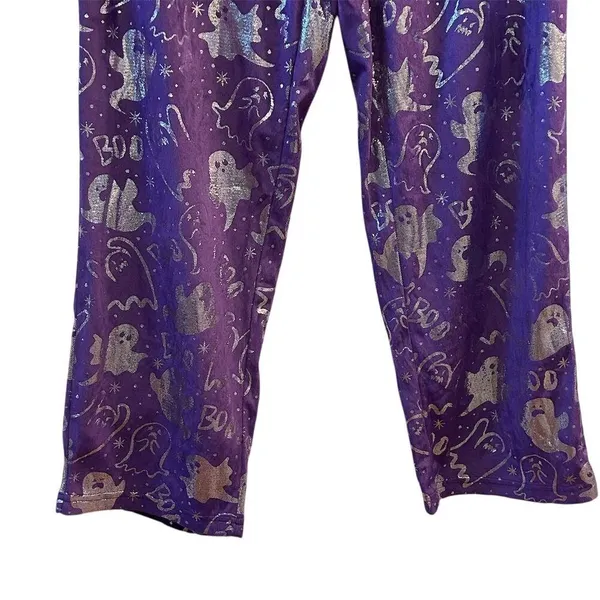 Celebration Women's L Purple Halloween‎ Ghost Print Sweatpants - Image 2