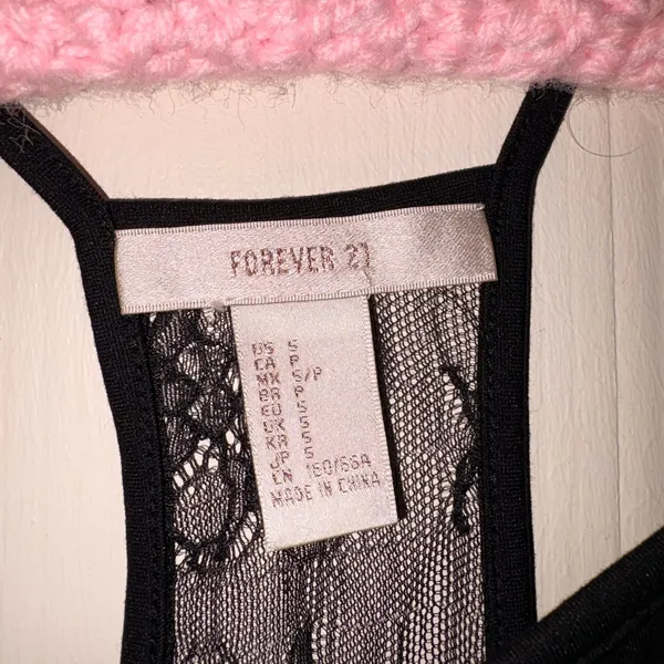 Forever 21 Black Lace Trim Bodysuit - Image 2