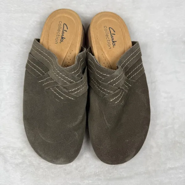 Clarks‎ Collection Brown Suede Mules Ultimate Comfort Clogs Womens 7M 26168507 - Image 5