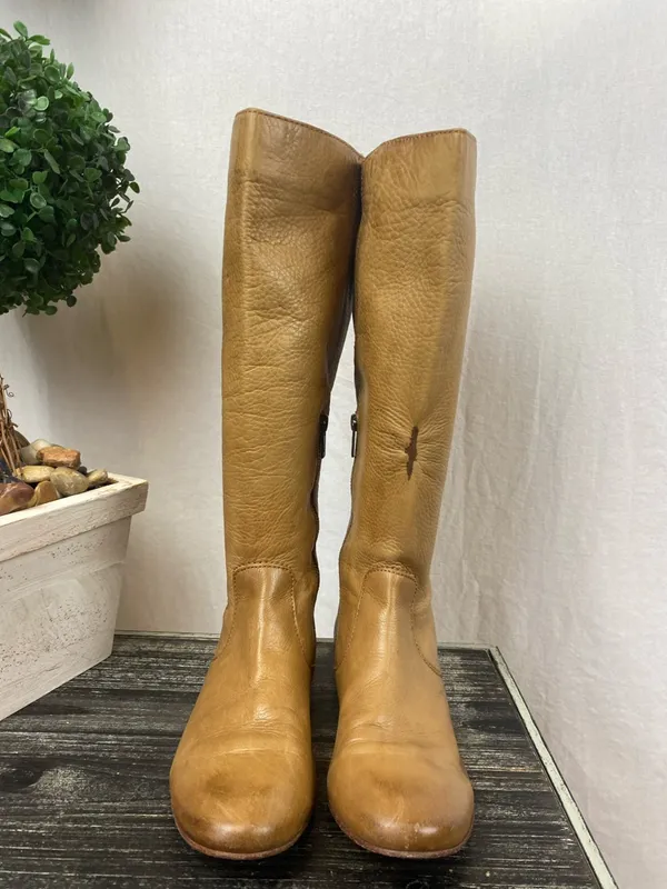 Frye Tan Leather Knee High Boots 7.5 - Image 6
