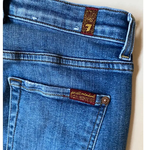 7 For All Mankind Josefina High Waist Slim Boyfriend Blue Jeans‎ Size 26 - Image 10